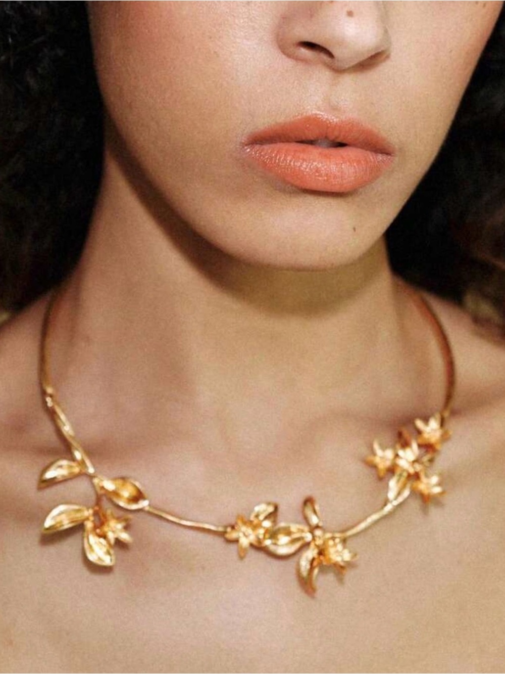 Gold Floral Vine Necklace - Women Jewelry